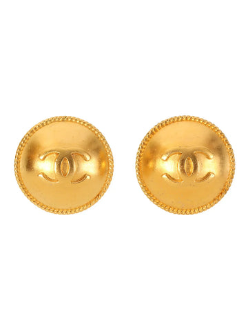Top Quality Chanel 1995 Made Round Dome Design Cc Mark Earrings