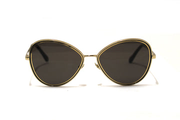 Top Quality Chanel Black and Gold Oversize Sunglasses