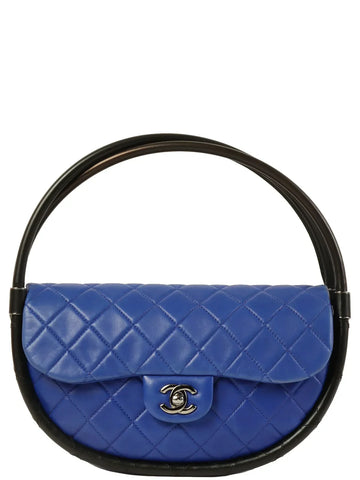 Top Quality Chanel Around 2014 Made Hula Hoop Top Handle Bag Blue/Black
