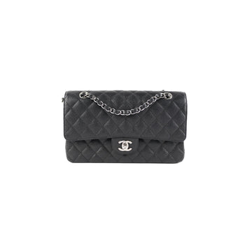 Top Quality Chanel Medium/Large Double Classic Flap Caviar Black