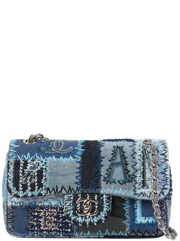 Top Quality Chanel Around 2014 Made Patchwork Classic New Chain Shoulder Bag Blue/Multi