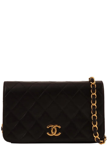Top Quality Chanel Around 1995 Made Full New Cc Mark Plate Chain Bag Mini Black