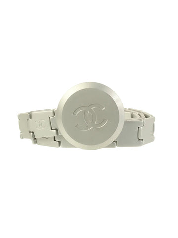 Top Quality Chanel 1999 Made Round Cc Mark Plate Belt Silver
