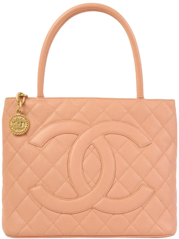 Top Quality Chanel Around 2000 Made Caviar Skin Cc Mark Stitch Revival Tote Bag Pink
