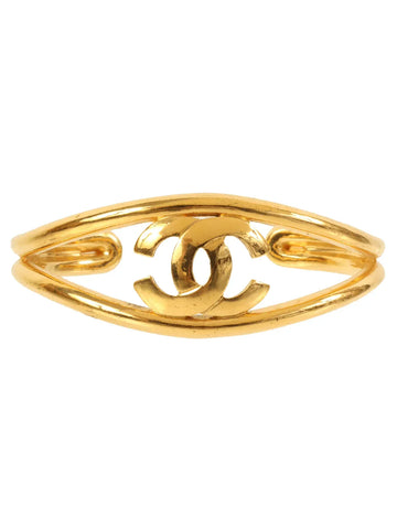 Top Quality Chanel 1997 Made Cc Mark Cutout Plate Bangle Gold