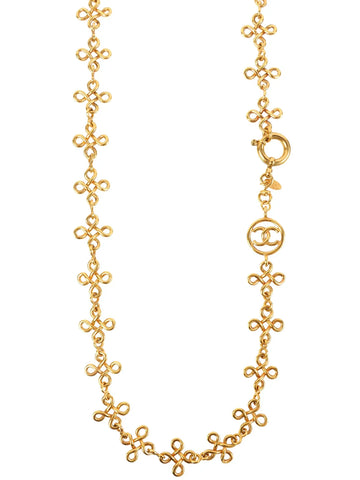 Top Quality Chanel 1993 Made Circle Cutout Cc Mark Design Chain Necklace Gold