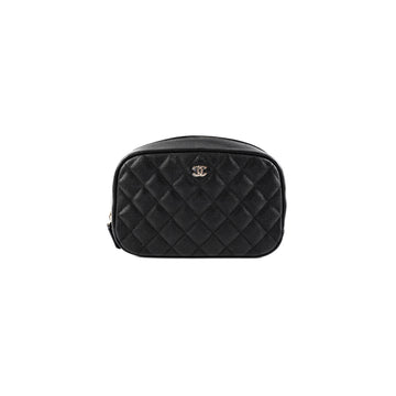 Top Quality Chanel Quilted Caviar Pouch Black
