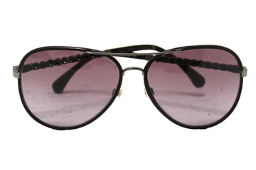 Top Quality Chanel Violet Calfskin/Metal Aviator Pilot Sunglasses 4219Q