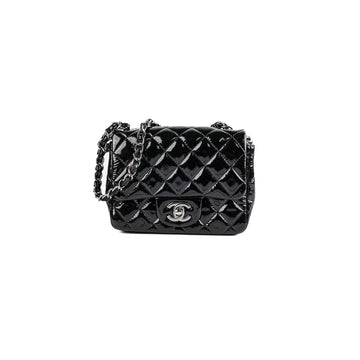 Top Quality Chanel Mini Square Flap Patent Black Bag
