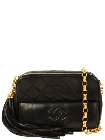 Top Quality Chanel Around 1990 Made Cc Mark Stitch Tassel Bijoux Chain Bag Black