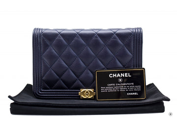 Top Quality Chanel Boy Wallet ON Chain Navy  Caviar Shoulder Bags Gbhw