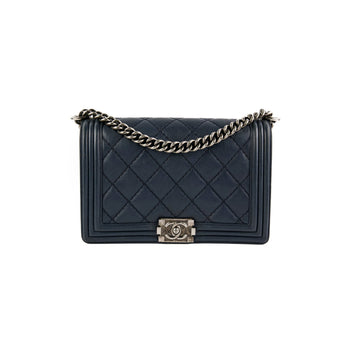 Top Quality Chanel Boy New Medium lambskin Navy