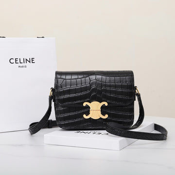 TRIOMPHE TEEN 18 BLACK ALLIGATOR SKIN Luxe Carry