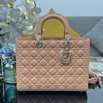 LARGE 32 LADY BAG IN PEACE LAMBSKIN WITH GOLD HARDWARE By Luxe Carry