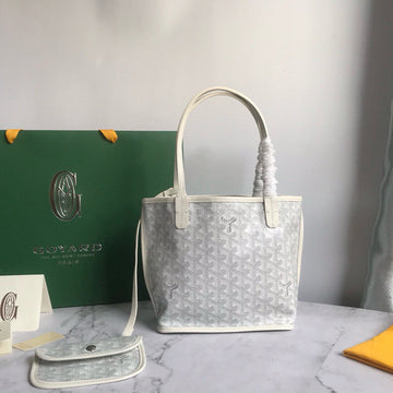 ANJOU MINI BAG 20 IN MILKY WHITE GOYARDINE CANVAS AND CALFSKIN Luxe Carry