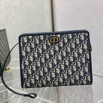 OBLIQUE BOOK TOTE 26 IN DARK BLUE MONOGRAM JACQUARD Luxe Carry