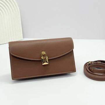 EXTRA POCHETTE 18 IN CARAMEL SUGAR CALFSKIN GOLD HARDWARE by Luxe Carry