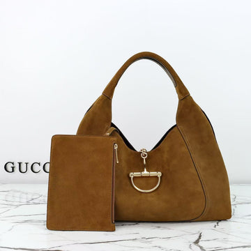 SOFTBIT MAXI SHOULDER BAG 46 IN SADDLE BROWN SUEDE by Luxe Carry