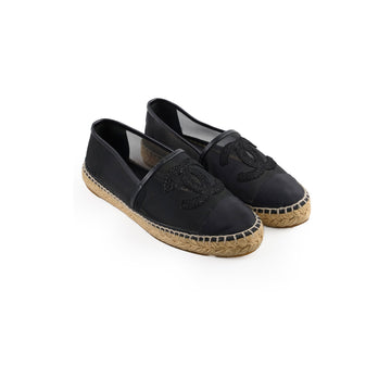 Top Quality Chanel Espadrilles Mesh Black Size 37