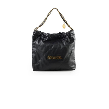 Top Quality Chanel Caviar Medium 22 Black Microchipped 2024