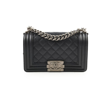 Top Quality Chanel Caviar Small Boy Black Series 30