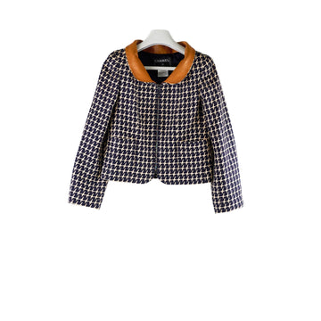 Top Quality Chanel 01P Spring/Summer Jacket Navy/Beige Size 34