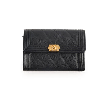 Top Quality Chanel Boy Flap Wallet Caviar (25 Series)