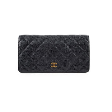 Top Quality Chanel Black Long Caviar Wallet- Series 21