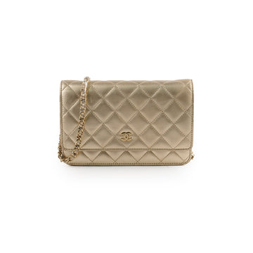 Top Quality Chanel Metallic Wallet On Chain Gold