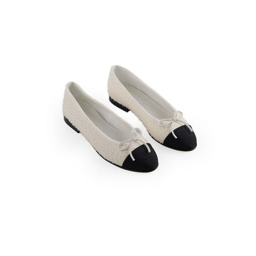 Top Quality Chanel Ballet Flats Size 35.5 White/Black