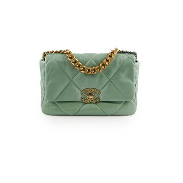 Top Quality Chanel Small 19 Iridescent Green Microchipped