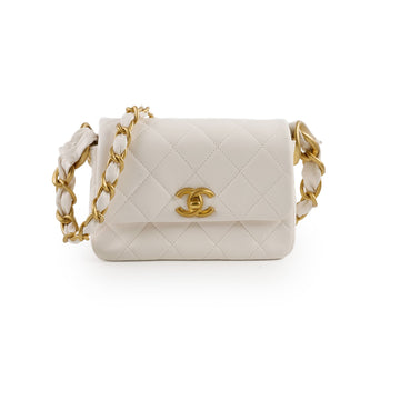 Top Quality Chanel Seasonal Shoulder Bag White Microchip