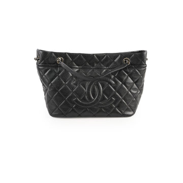 Top Quality Chanel CC Logo Caviar Black Shoulder Bag - Series 17