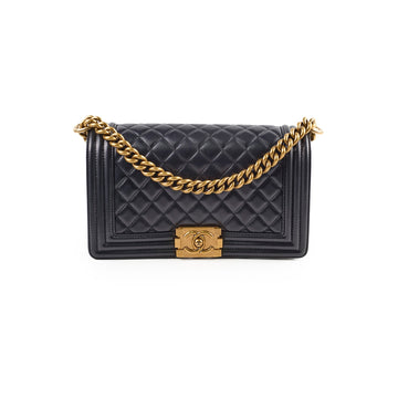 Top Quality Chanel Boy Old Medium Lambskin Black
