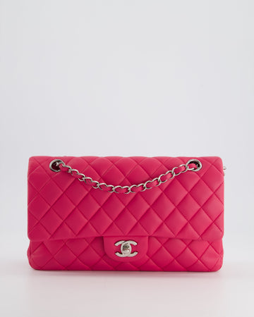 Top Quality Chanel Hot Barbie Pink Medium Classic Double Flap Bag in Lambskin Leather with  Silver Hardware