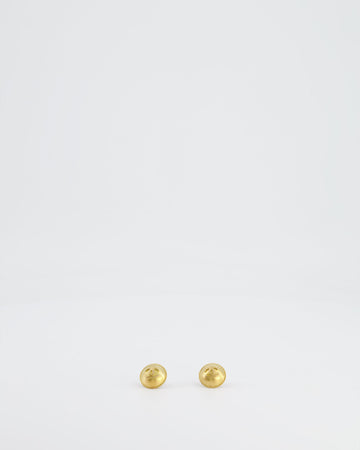 Top Quality Chanel   Brushed Gold CC Logo Round Clip-On Earrings
