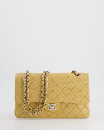 Top Quality Chanel   Beige Classic Medium Double Flap Bag in Lambskin Leather with Silver Hardware