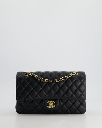 Top Quality Chanel Medium Black Classic Double Flap Bag in Lambskin Leather with Gold Hardware