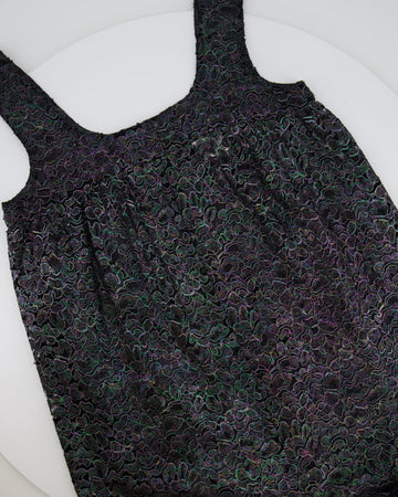 Top Quality Chanel Grey Metallic Floral Embroidered Jumpsuit Size FR 36 (UK 8)