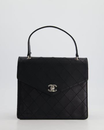 Top Quality Chanel   Black Top Handle Bag in Caviar Leather with Silver Hardware