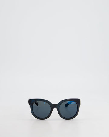 Top Quality Chanel Square Black, Navy Sunglasses with Black CC Detail