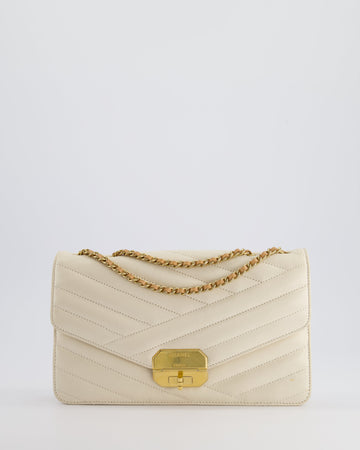 Top Quality Chanel Cream Gabrielle Quilted Calfskin Bag with Antique Gold Hardware