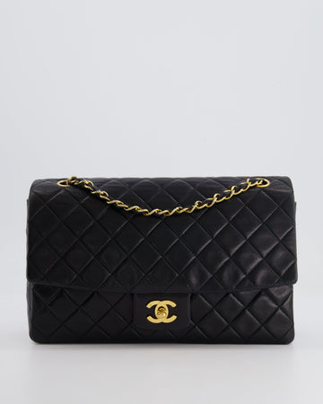 Top Quality Chanel   Black Medium Classic Single Flap Bag in Lambskin Leather with 24K Gold Hardware