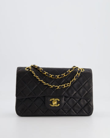 Top Quality Chanel Black   Classic Small Double Flap Bag in Lambskin Leather with 24K Gold Hardware