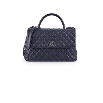 Top Quality Chanel Caviar Large Coco Handle Navy 21series