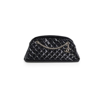 Top Quality Chanel Just Mademoiselle Patent Bowling Black Bag