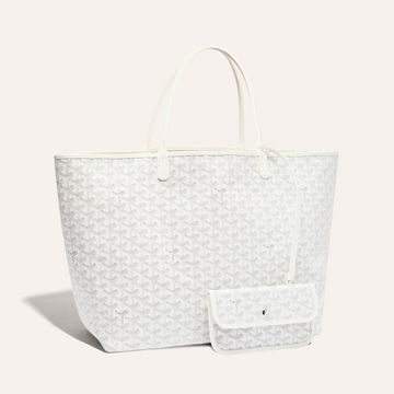 SAINT LOUIS GM 40CM WHITE CANVAS Luxe Carry Bags