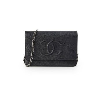 Top Quality Chanel Caviar Black Wallet On Chain WOC