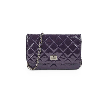 Top Quality Chanel Reissue Patent Wallet On Chain WOC Purple