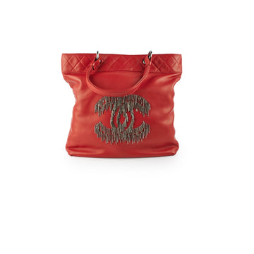 Top Quality Chanel Cabaret Chain Fringe Lambskin Bag Red
